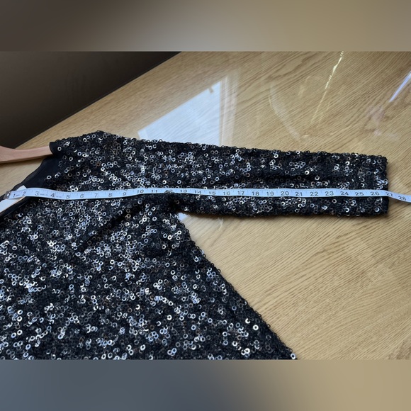 3.1 Phillip Lim Sequin 100% Silk Long Sleeved Gunmetal Cocktail Dress Sz 4 - Picture 12 of 14